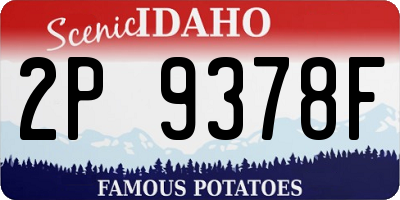 ID license plate 2P9378F