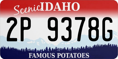 ID license plate 2P9378G