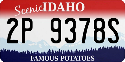 ID license plate 2P9378S