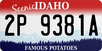 ID license plate 2P9381A