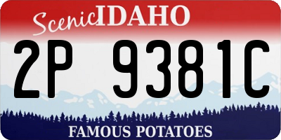 ID license plate 2P9381C