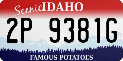 ID license plate 2P9381G