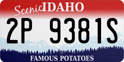 ID license plate 2P9381S
