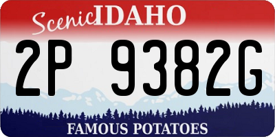 ID license plate 2P9382G