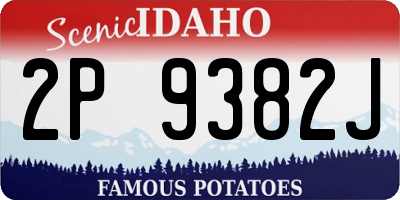 ID license plate 2P9382J