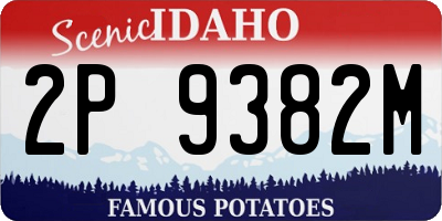 ID license plate 2P9382M