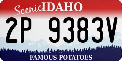 ID license plate 2P9383V