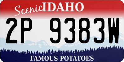 ID license plate 2P9383W