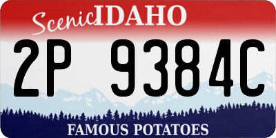 ID license plate 2P9384C