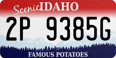 ID license plate 2P9385G