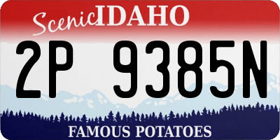 ID license plate 2P9385N