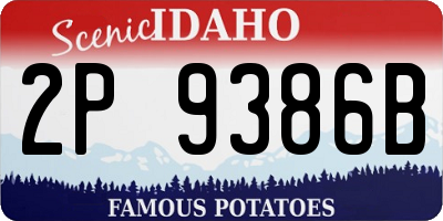 ID license plate 2P9386B