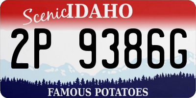 ID license plate 2P9386G