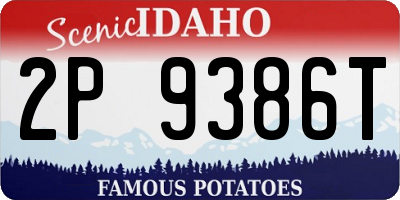 ID license plate 2P9386T
