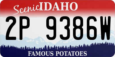 ID license plate 2P9386W