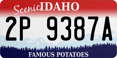 ID license plate 2P9387A