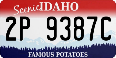ID license plate 2P9387C