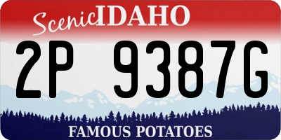 ID license plate 2P9387G