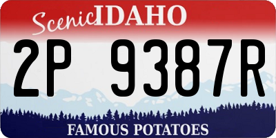 ID license plate 2P9387R