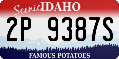 ID license plate 2P9387S