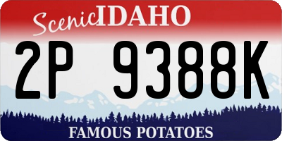 ID license plate 2P9388K