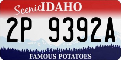 ID license plate 2P9392A