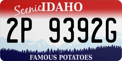 ID license plate 2P9392G