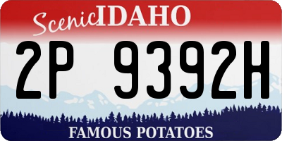 ID license plate 2P9392H
