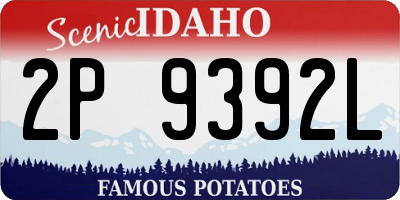 ID license plate 2P9392L