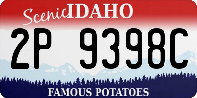 ID license plate 2P9398C