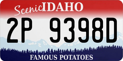ID license plate 2P9398D