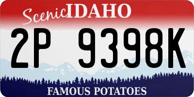 ID license plate 2P9398K