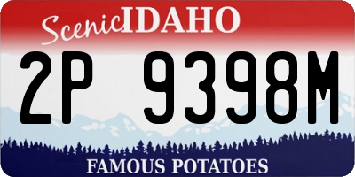 ID license plate 2P9398M
