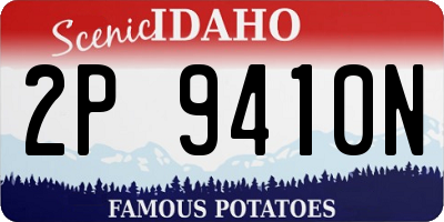 ID license plate 2P9410N
