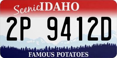 ID license plate 2P9412D