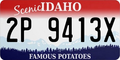 ID license plate 2P9413X