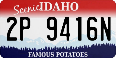 ID license plate 2P9416N