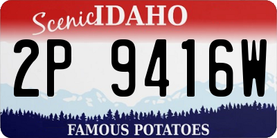 ID license plate 2P9416W