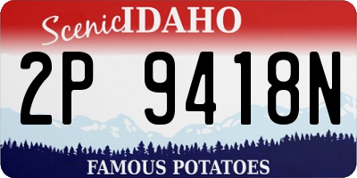 ID license plate 2P9418N