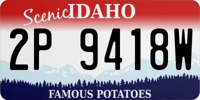 ID license plate 2P9418W