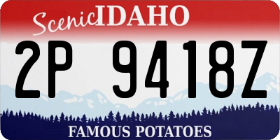 ID license plate 2P9418Z