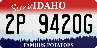 ID license plate 2P9420G