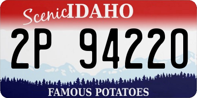 ID license plate 2P9422O