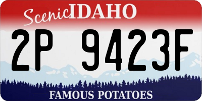 ID license plate 2P9423F