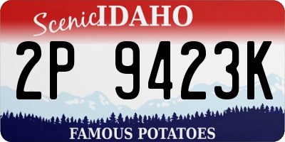 ID license plate 2P9423K