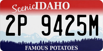 ID license plate 2P9425M