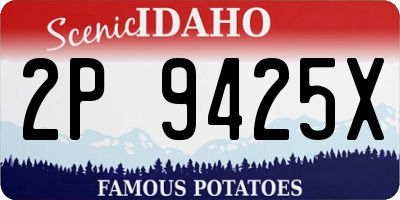 ID license plate 2P9425X