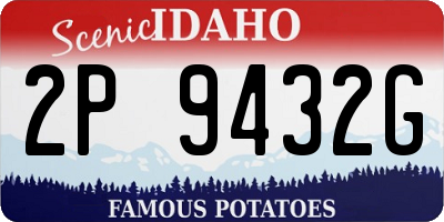 ID license plate 2P9432G