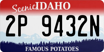ID license plate 2P9432N