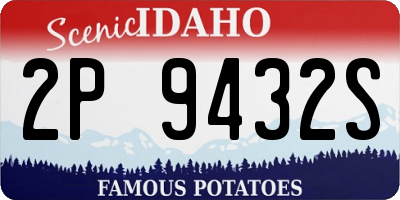ID license plate 2P9432S